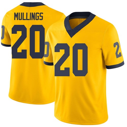 Kalel Mullings Michigan Wolverines Men's NCAA #20 Maize Limited Brand Jordan College Stitched Football Jersey VCW6854LI